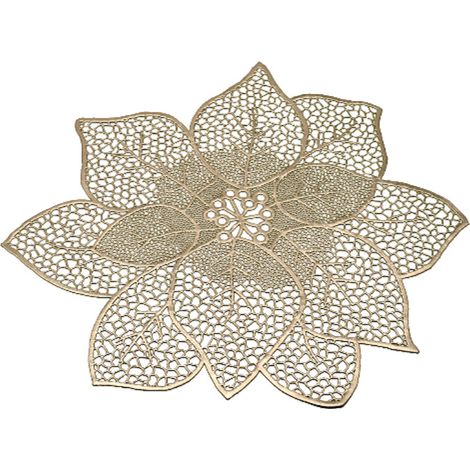 Sets de table ronds décoratifs 2 pièces, motif Bauhinia lavable, pour mariage, repas quotidien – Protection de table–DELKEVIC (1/4)