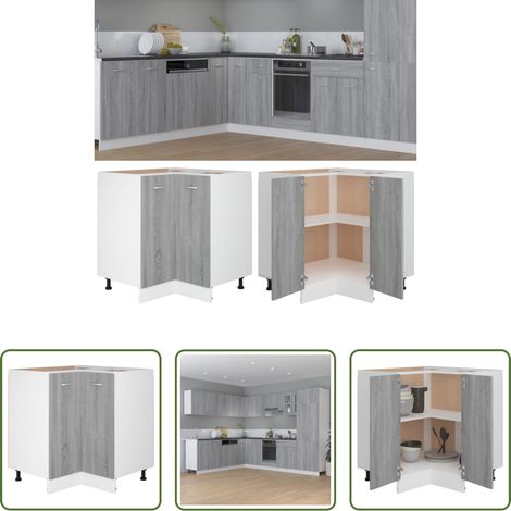 Holzwerkstoff - Küchenschrank Lyon Grau Sonoma 75,5x75,5x81,5 cm Holzwerkstoff (1/5)