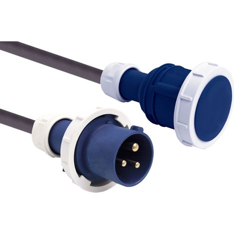 Industrial Rallonge en Caoutchouc 10M Prise Industrielle CEE adaptée, Camping,etChantier, IP67, Câble H07RN-F Section 3G2,5 mm