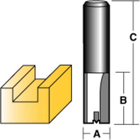 Carbitool Straight Router Bit 13Mm Long 1/2" Shank