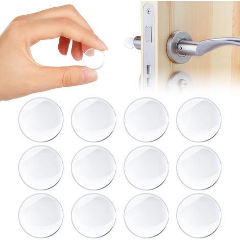 Butée de Poignée de Porte Murale,6PCS Butée de Porte Adhésive Transparentes Butoirs de Porte en Silicone avec Puissant Stop Porte pour Portes De Placard, Cuisine,Salle De Bain,Bureau