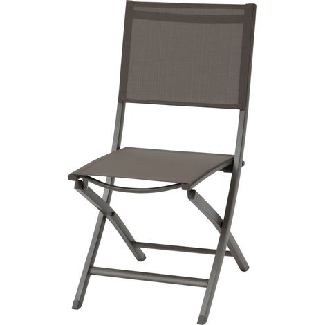 Set di 4 sedie da giardino pieghevoli essentia in alluminio e texalina wengé e pralina - Hespéride
