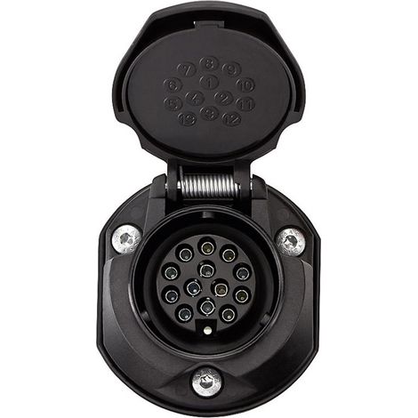 SecoRüt 30135 Anhänger-Steckdose [Steckdose 13polig - Stecker 13polig] ABS Kunststoff