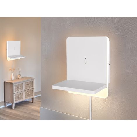 2er Set LED Wandleuchten Weiß mit Stecker, Schalter & Ladefunktion, Höhe 20cm (1/5)