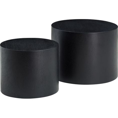 Modular Nesting Coffee Table Set of 2 - Black & 2 Colors, Convertible & Space-Saving for Living Room ø4838+ø3832 (1/4)