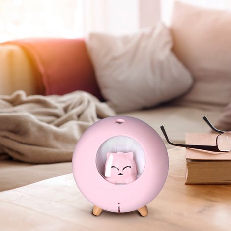 Planet Cat Auto-Luftbefeuchter mit 220 ml Fassungsvermögen, zwei Geschwindigkeitsstufen, USB-aufladbar, Pink (1/5)