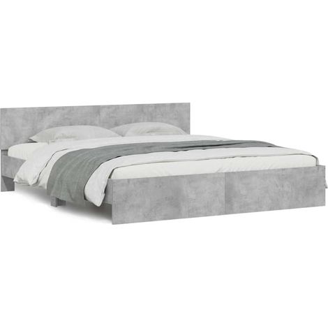 Maison Exclusive - Estructura de cama con cabecero gris hormigón (1/5)