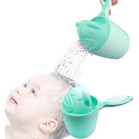 1 gobelet de rinçage pour bébé, design anti-éclaboussures, fond concave, poignée ergonomique, jet pulvérisé, pour bain et shampoing (1/5)