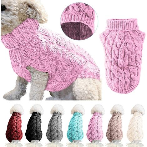 1 Pull Chien,Laine Tricot Doux,Gilet Hiver Chaud,Petit Moyen Grand,Accessoire Animal