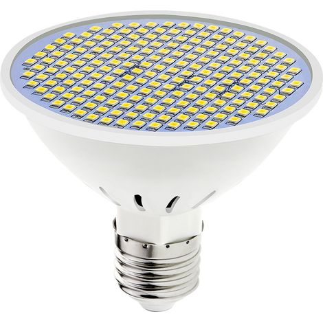 Plantengroeilamp - 200 LED warmwitte plantengroeilamp - LED-lamp - Bloeilamp - Warm wit 3000K - Enkele lamp - Geschikt voor kleine kweekbakken, kweektenten en doe-het-zelf hydrocultuur - 9.3 x 8cm (1/5)