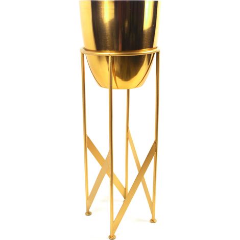 55cm Gold Planter with Matching Stand (1/4)
