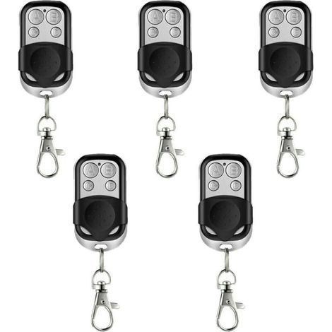Lot de 5 télécommandes universelles Auto-apprenantes pour Portail Automatique et Garage fréquence 433,92 MHz avec Code Fixe avec Batterie Incluse-Crezuo (1/4)