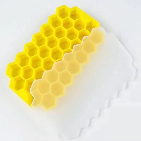 4 Silikon-Eisbehälter – 37 Fächer, mit Deckel, stapelbar, BPA-frei (1/4)