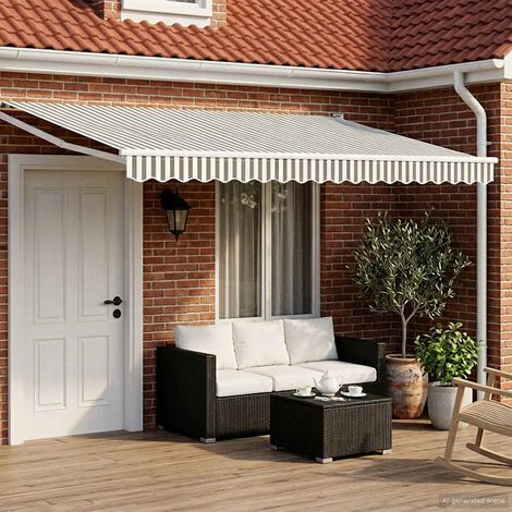 vidaXL Auvent rétractable Anthracite et blanc 4 x 2 m
