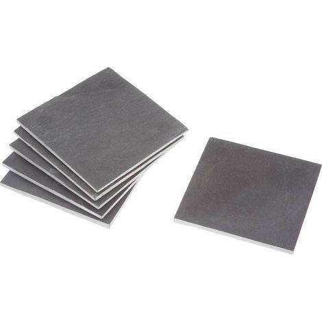 Posavasos 10x10cm (juego de 6) - cuadrado de pizarra, l.10 x a.10 cm - Sg secret de gourmet