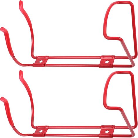 Support Mural Conception Gain de Place pour Extincteur Robuste en Fer Rouge, Lot de 2 Pièces Support Charge Lourde Sécurisé pour Maison et Véhicule (1/5)