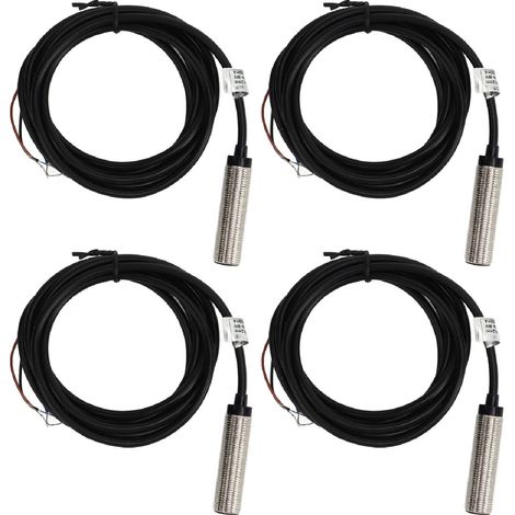 Berm 4 Pièces Interrupteur de Proximité Inductif Capteur Détecteur NPN NO NC Contact 4 Fils Ø12mm Distance Détection 2mm DC 6-36V (1/5)