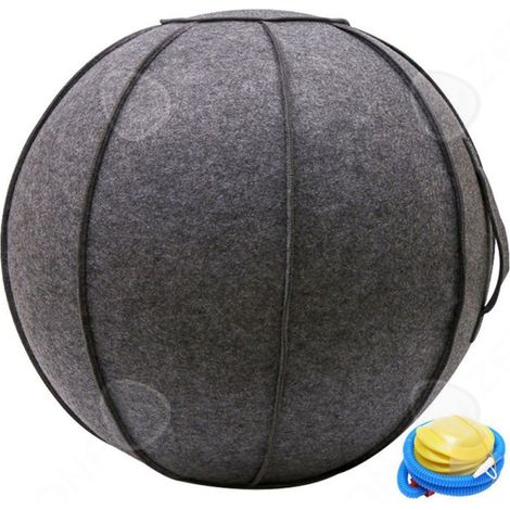 C Ballon de yoga chaise de balle de yoga avec housse balle de yoga diamètre 65 cm fitness perte de poids anti-déflagrant noir gris
