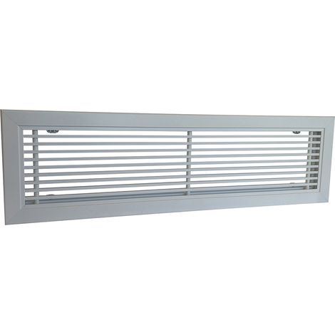 Axelair – Grille aération VMC linéaire porte-filtre 50x20 cm – Aluminium laqué blanc – Installation murale ou plafond – Système porte-filtre