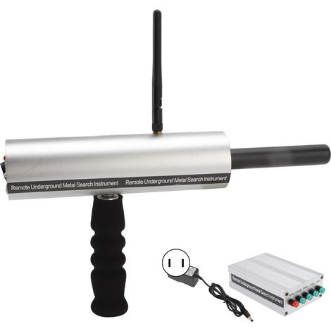 Silberner Aluminium-Untergrundmetalldetektor, 15 m Suchtiefe, 1 Antenne, 1000 m Reichweite, für die Schatzsuche, 100–240 V (US-Stecker) (1/5)