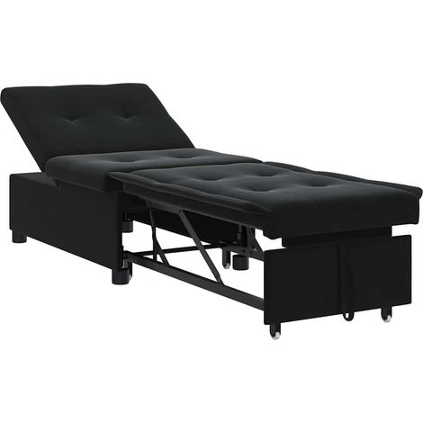 Canapé-lit,Canapé convertible Noir 67 x 194 x 38 cm Velours CFW24113 (1/5)