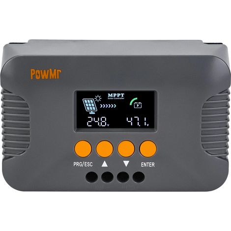 Controlador de carga solar, corriente máxima de 10 A, pantalla LCD, MPPT Boost de 10 A. (1/2)