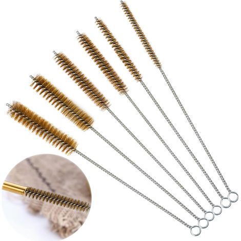 6 Pcs Brass Pipe Tube Cleaning Brushes 0.315/0.472/0.551/0.630/0.787/25mm (1/5)