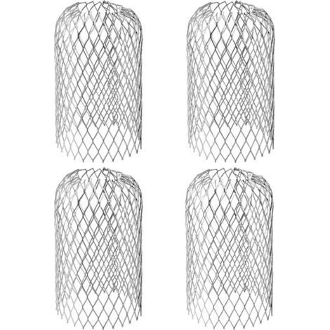 Paquet de 4 crépines de gouttière, crépines de gouttière, écrans de gouttière, bloqueurs de feuilles, protège-feuilles, couvercles de gouttière, acier inoxydable, 6,69 x 3,15 pouces (1/5)
