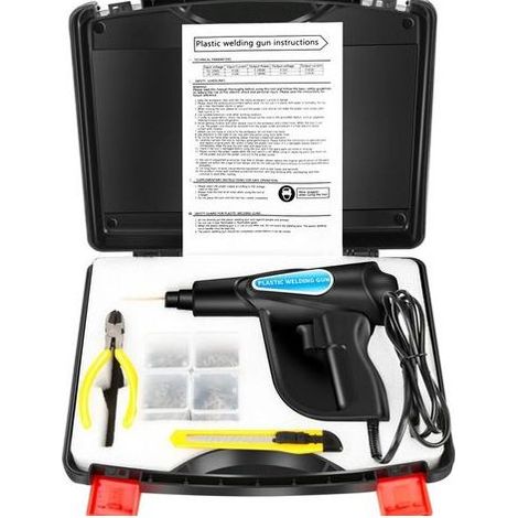 Pistolet à souder, 4 types d'agrafes, éclairage LED, noir (1/5)