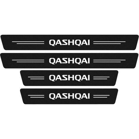 4-Piece Carbon Fiber Kick Plates for Nissan Qashqai J10 J11 J12 2009-2021, Car Pedal Threshold Plate Protector, Anti-Scratch Kick Plates, Pedal Cover (1/4)