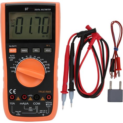 Multimètre numérique VC97 LCD à plage automatique 3999 affichages max Testeur électrique universel anti‑surchauffe (1/5)