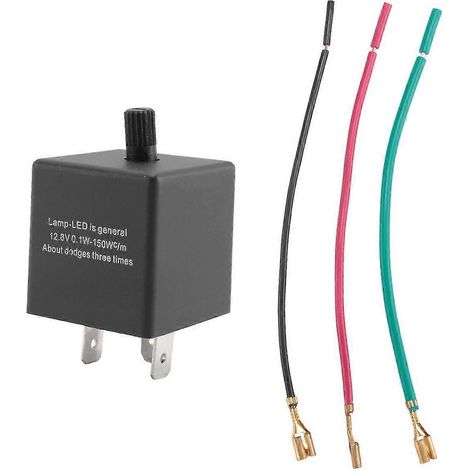Elektronisches LED-Blinkerrelais mit 3 Pins, einstellbar, für Motorräder und Autos
