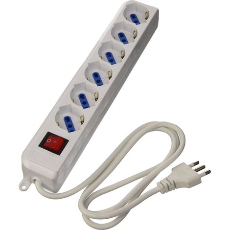 Multiprise électrique 6 Prises avec Interrupteur 16 A