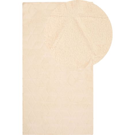 Tappeto in pelliccia di coniglio sintetica beige 80 x 150 cm Thatta