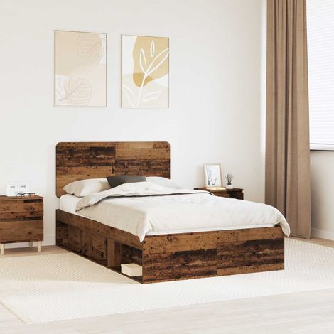 Cadre de lit-Structure de lit Bois ancien 120 x 190 cm Bois de pin massif 577413 (1/5)