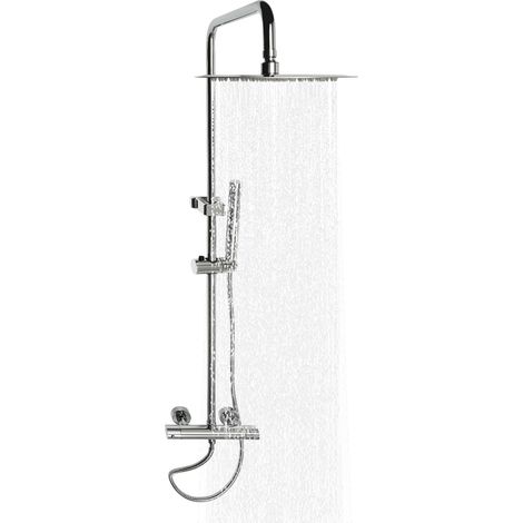 Système de douche avec robinet ensemble de douche Douche Pluie système de douche avec Thermostat douche pluie avec robinet système de douche avec douchette Robinet De Douche Ensemble complet argent ha (1/5)