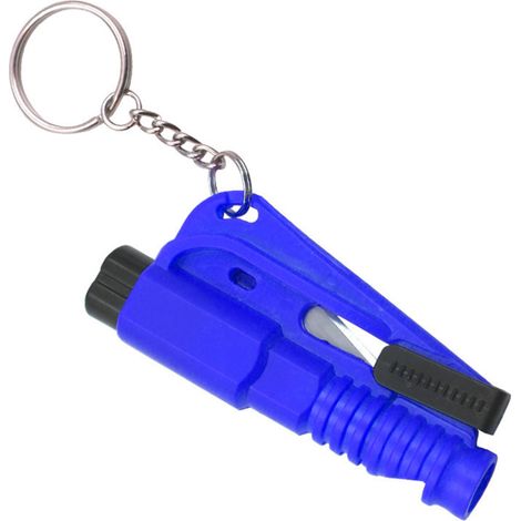 Beyamis Brise-vitre de voiture 3 en 1 Mini marteau de sécurité multifonctionnel bleu pour vitres de voiture (1/5)