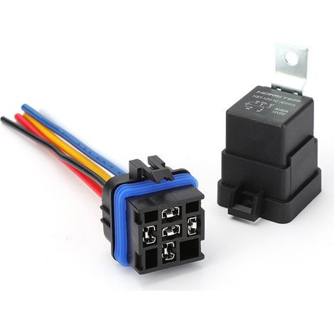 Relais étanche 80A, 5 broches, étanche 12V/24V, convient aux véhicules, motos et véhicules à énergies nouvelles relais à verrouillage à bobine unique 4 broches 80A/24V. (1/4)