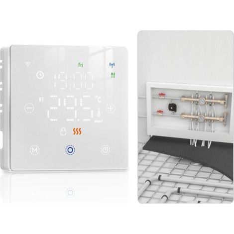 Intelligenter ZigBee-Thermostat für vernetzte Häuser, energiesparende Heizung und Fußbodenheizung, geringer Verbrauch, batteriebetrieben (1/4)