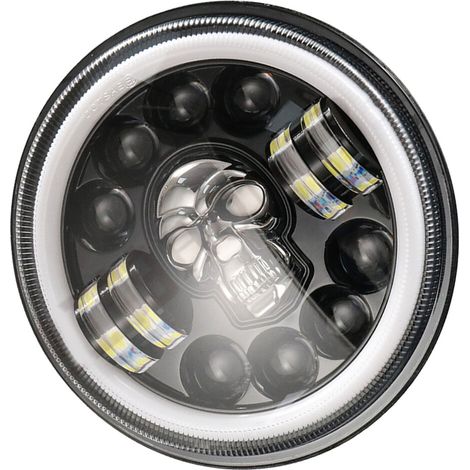 Set di 3 fari a forma di teschio, in alluminio ABS nero, lunga durata. (1/2)