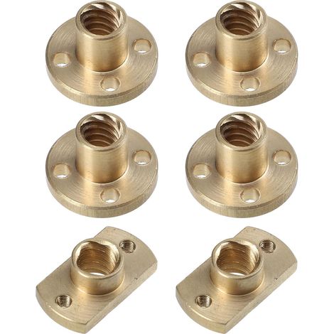 Écrous en Laiton pour Vis Trapézoïdale T8 6Pcs, Accessoire pour Imprimante 3D DIY, Conception Pratique et Professionnelle, Pièces pour Imprimante 3D (1/5)