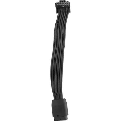 Coude pour carte vidéo 16 broches 12VHPWR, tête droite, câble coudé PCIe 5.0 12+4P à 90°, sans gaine - FFY (1/4)