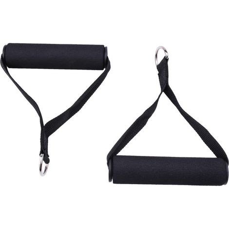 Set de 2 bandes de résistance tubulaires antidérapantes, bandes de fitness pour gym, yoga, étirement, poignées mousse (1/5)