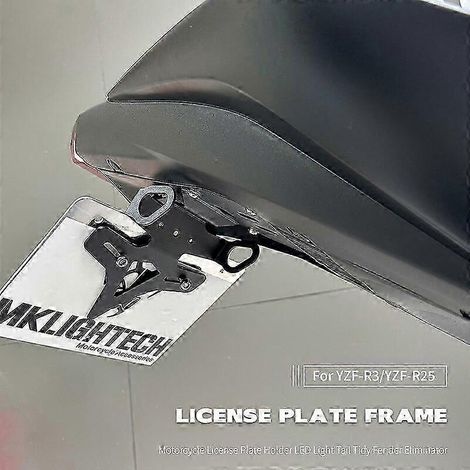 MK Support de plaque d'immatriculation avec feu arrière LED, suppression du garde-boue arrière, pièces de cadre et de carrosserie pour moto YAMAHA YZF-R3 YZFR25 2020-2023 (1/5)