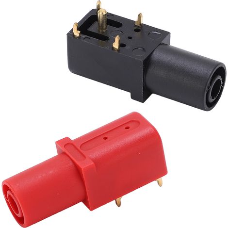 Lot de 2 prises banane PCB 4mm à angle droit, plaquées nickel, résistantes à la corrosion, connecteurs de sécurité pour test de circuits. (1/5)