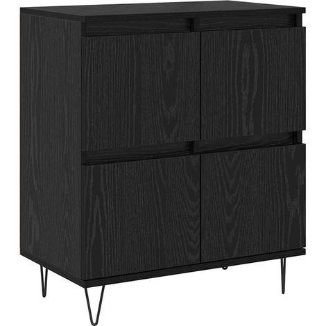 Buffet,Bahut,Meuble de Rangement Noir 60 x 35 x 70 cm Bois d'ingénierie CFW39152 (1/5)