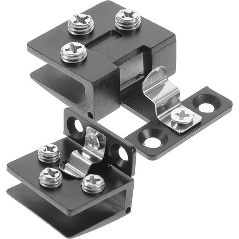 Charnières Perçage de Zinc Noir pour Vitrées en Alliage Portes, sans Remplacement Facile Lot de 2 D'armoire et Vitrines Cuisine (1/5)
