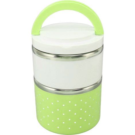 Boîte à lunch isotherme en acier inoxydable – Double couche grand modèle – Verte – Étanche et portable (1/5)