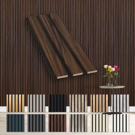 HEXIM Lamellen Akustikpaneele flexible Wandpaneele Musterstücke MDF Wandverkleidung schalldämmend: 1 Musterstück, Catania Oak (1/5)