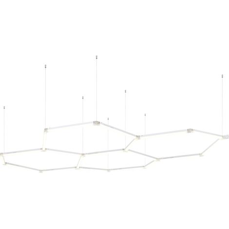 Plafoniera a LED regolabile in altezza, lampada da soffitto, lampada da soggiorno, bianca, L 248 cm (1/5)